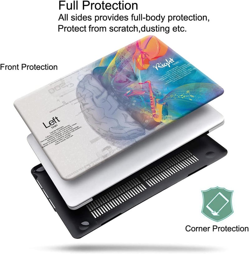 KEROM Compatible for MacBook Air 13 inch Case 2025-2022 M4 M3 M2 A3240 A3113 A2681, MacBook Air M4 13 inch Case, Protective Plastic Hard Shell & Keyboard Cover for Mac Air 13.6'', Left Right Brain - Image 2